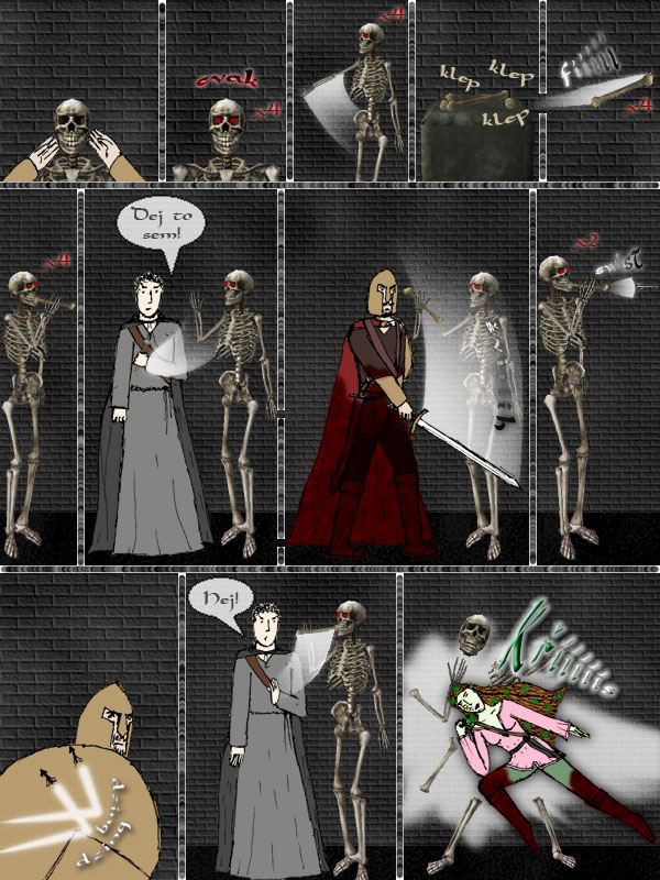 Žebro, čelist, rameno, loket, kotník, koleno