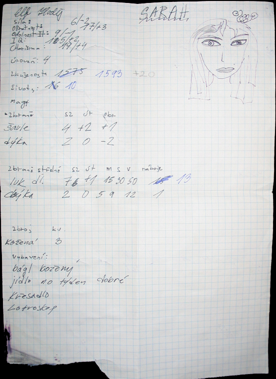 Osobní deník Sarah - 1. strana