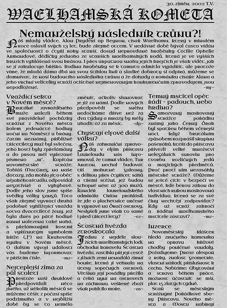 Waelhamská kometa str. 1