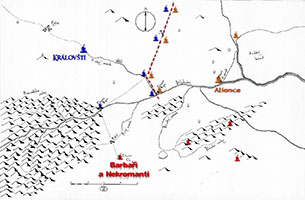 Plán oblasti s vyznačenými tábory